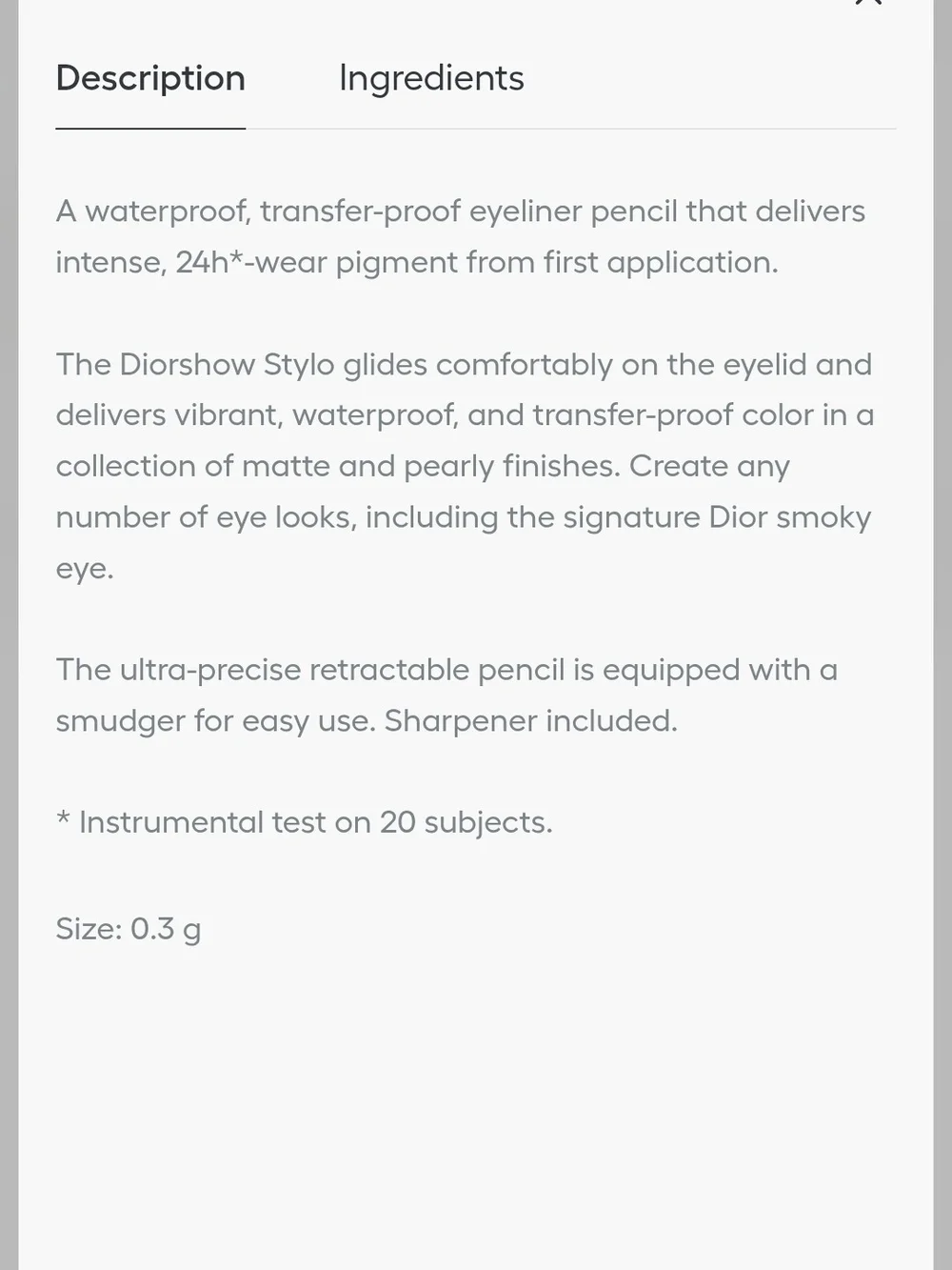 Dior pigmented matte